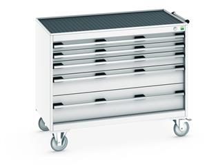 Bott MobileIndustrial Tool Storage Trolleys 1050mm x 525mm Cubio SLR-1067-5.3 Mobile Cabinett full width drawers